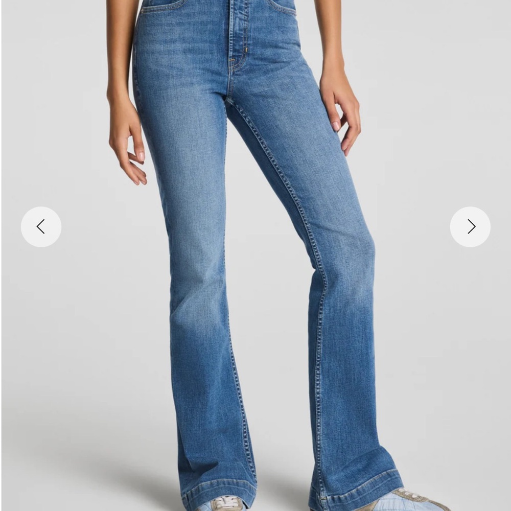 NWT SPANX spanxsculpt Redefine Flare Women's Jeans Tidal blue size 6